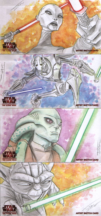 Justin Chung Star Wars Clone Wars Widevision Artist Sketch Cards