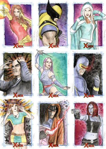 Justin Chung X-Men Archives Sketch Cards